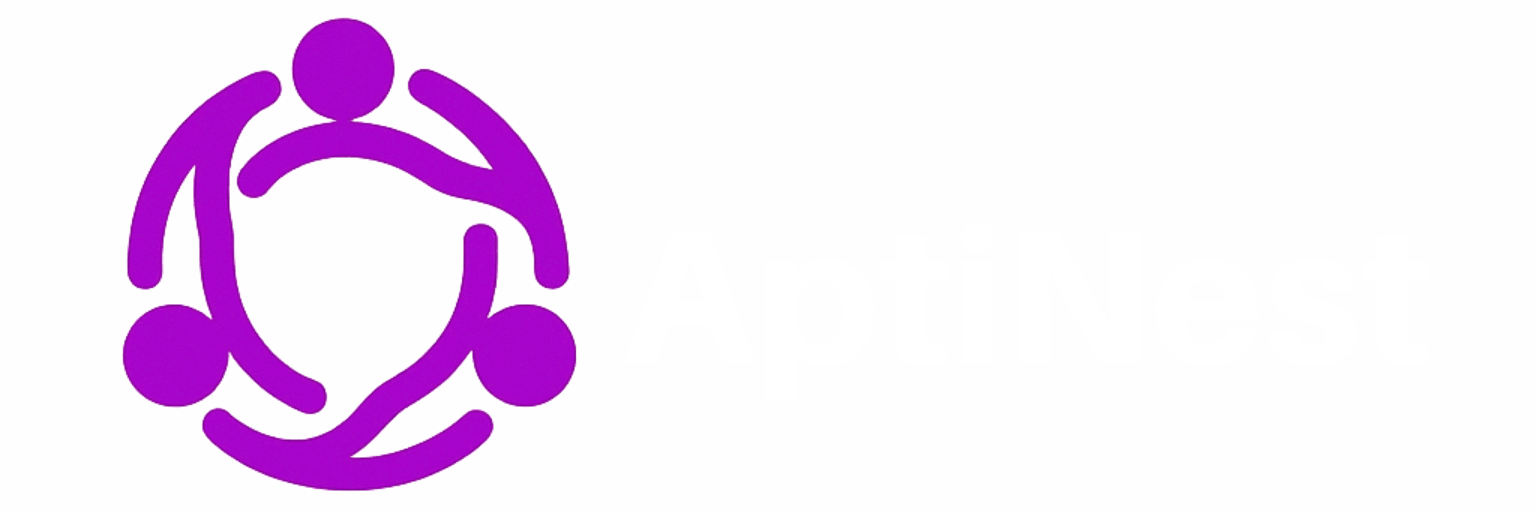 AptiNest HR asszisztens logó a cég nevével – AI-alapú toborzási megoldásokat kínáló platform hivatalos emblémája, amely a digitális HR automatizáció professzionalizmusát tükrözi.